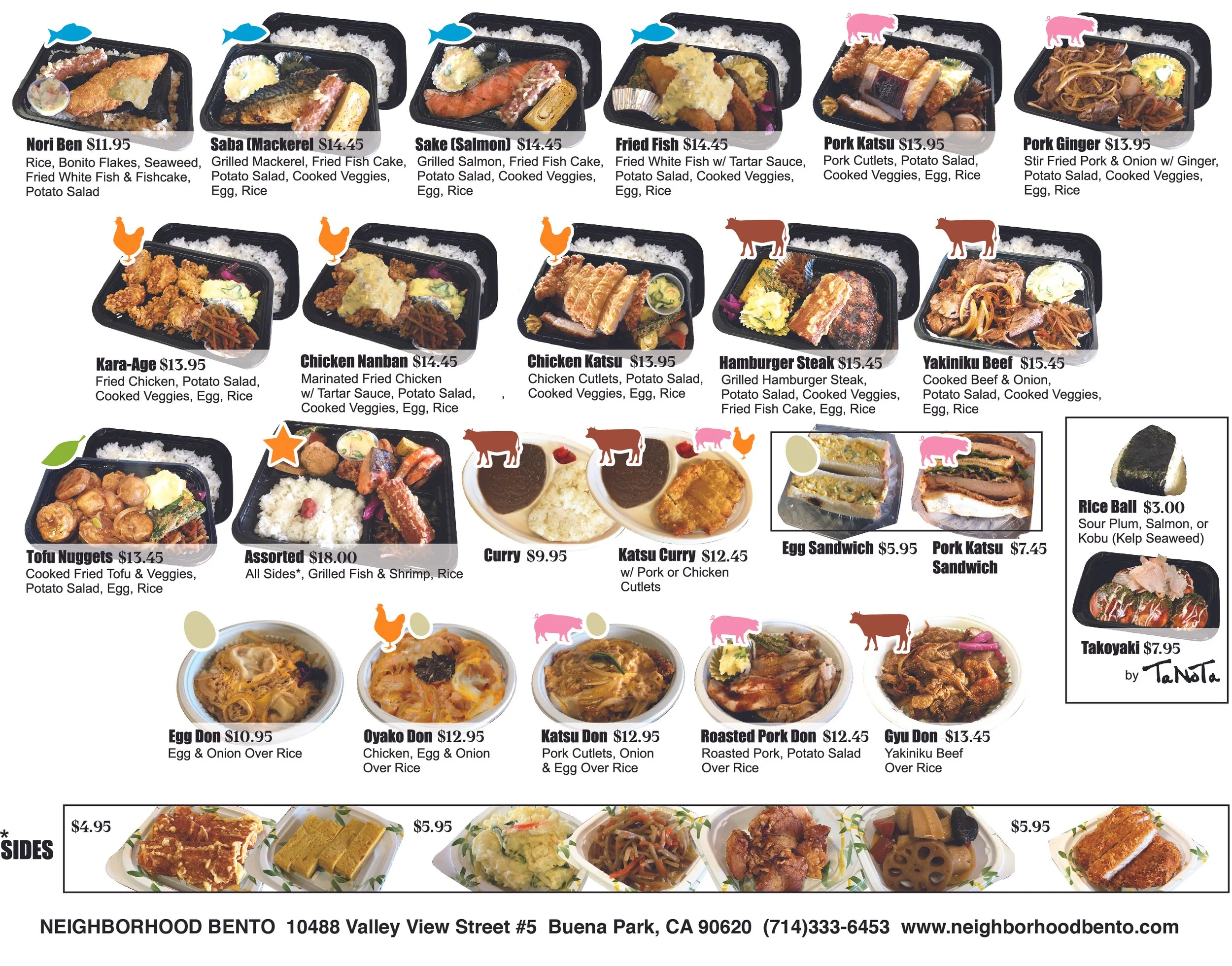 Menu Neighborhood Bento